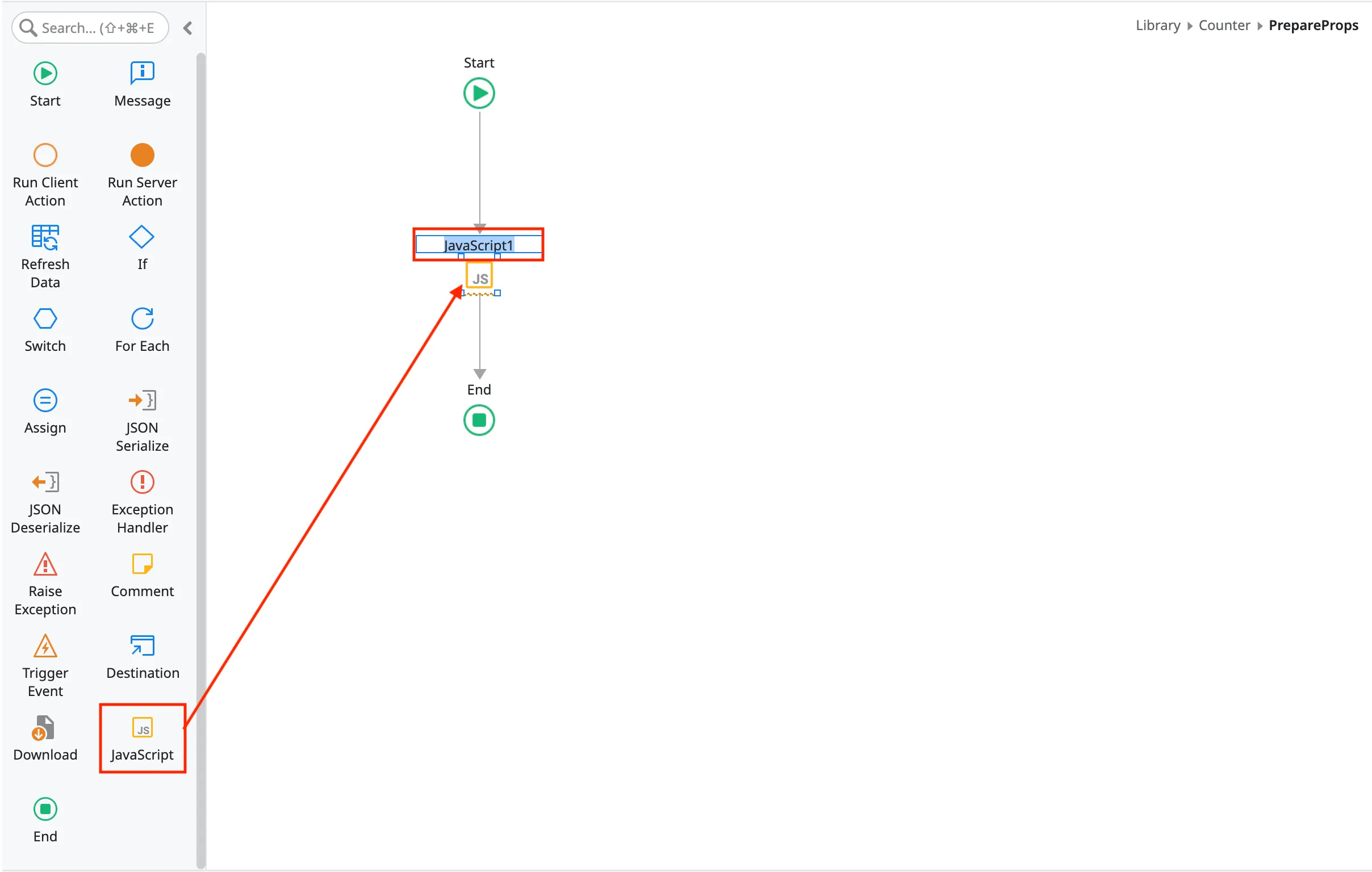 Add JavaScript SetFunctionProps