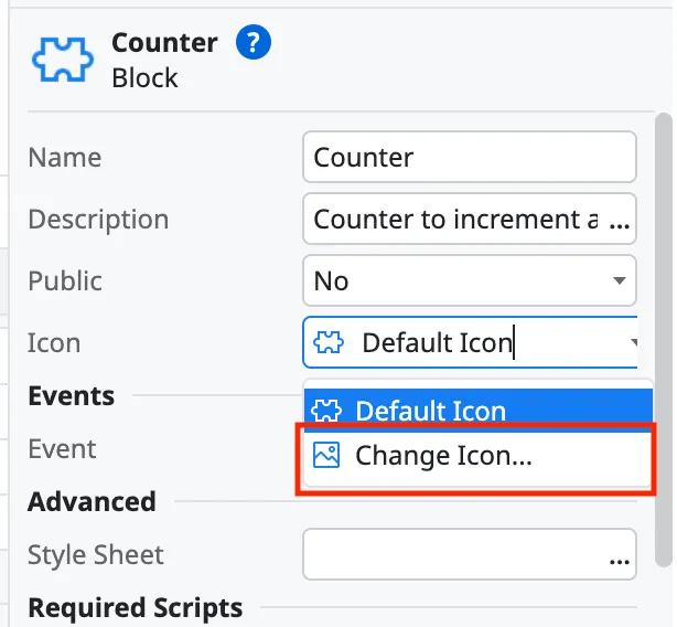 Editing the default module icon