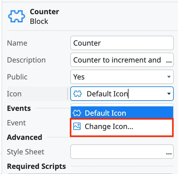 Editing the default module icon