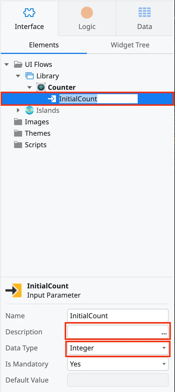 Modify input parameter name and type