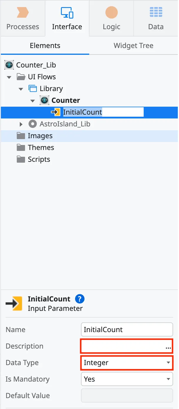 Modify input parameter name and type