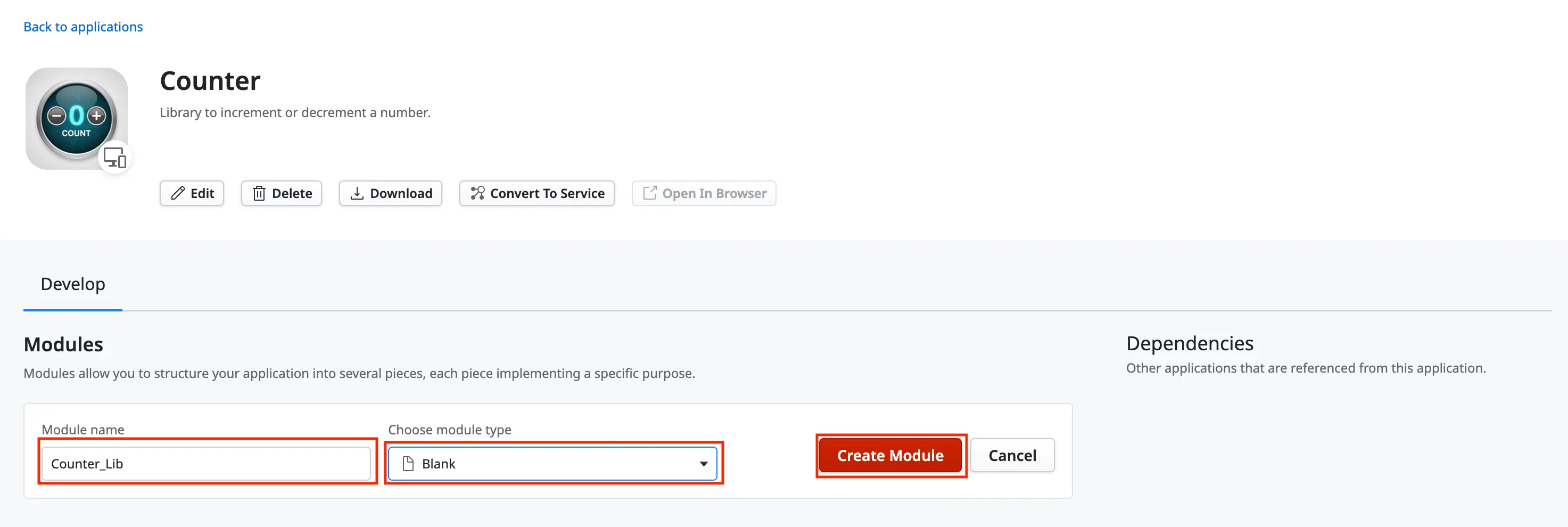 Create Blank module in OutSystems