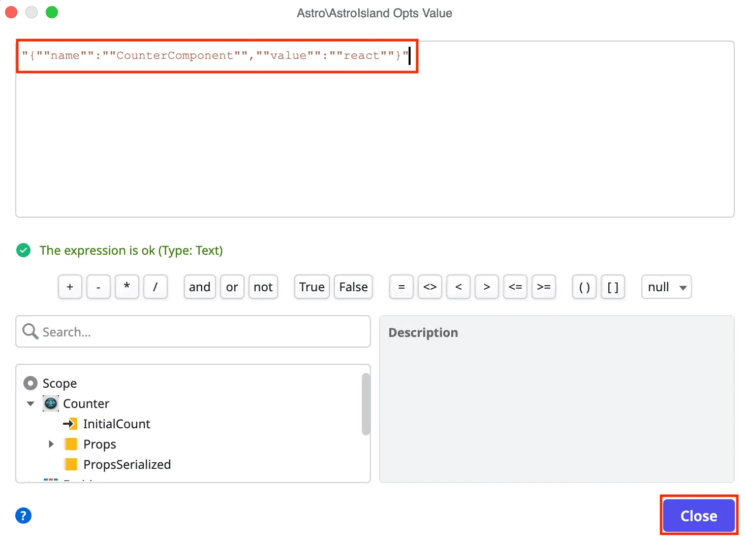 Select Island Opts value