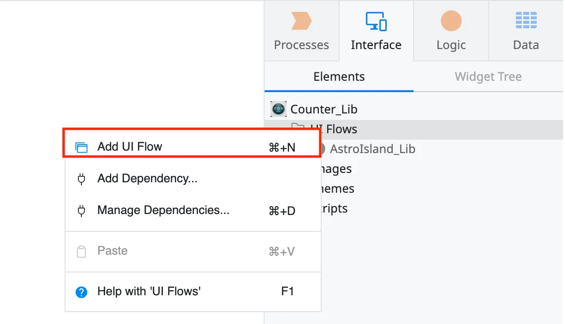 Add module UI Flow