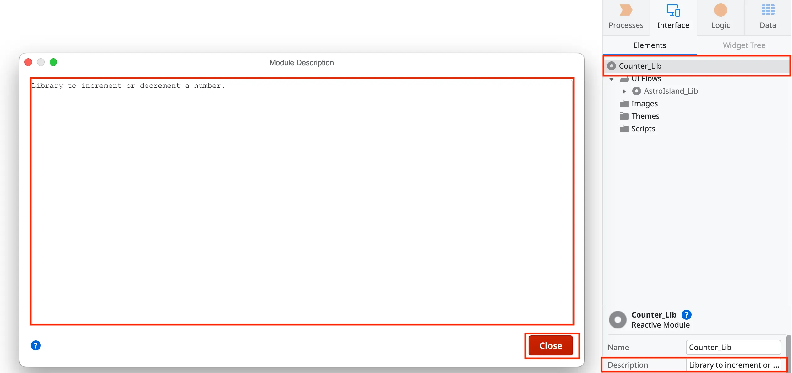 Editing module description