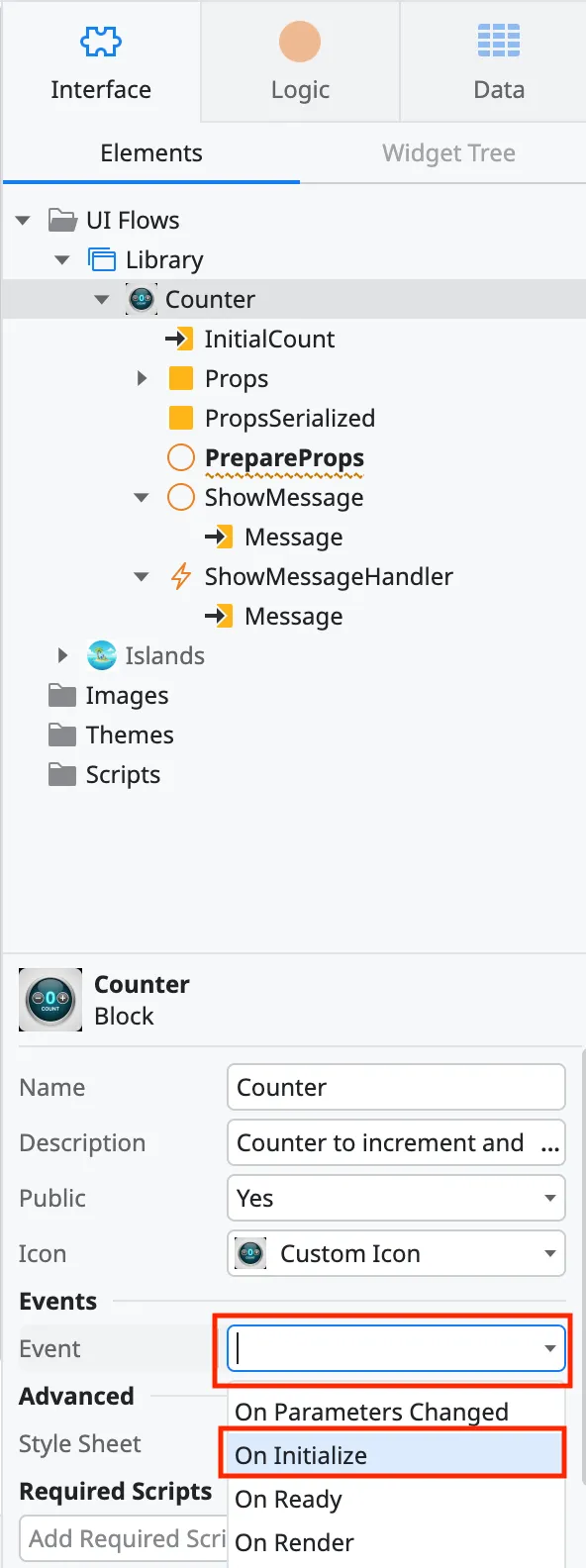 Add OnInitialize handler