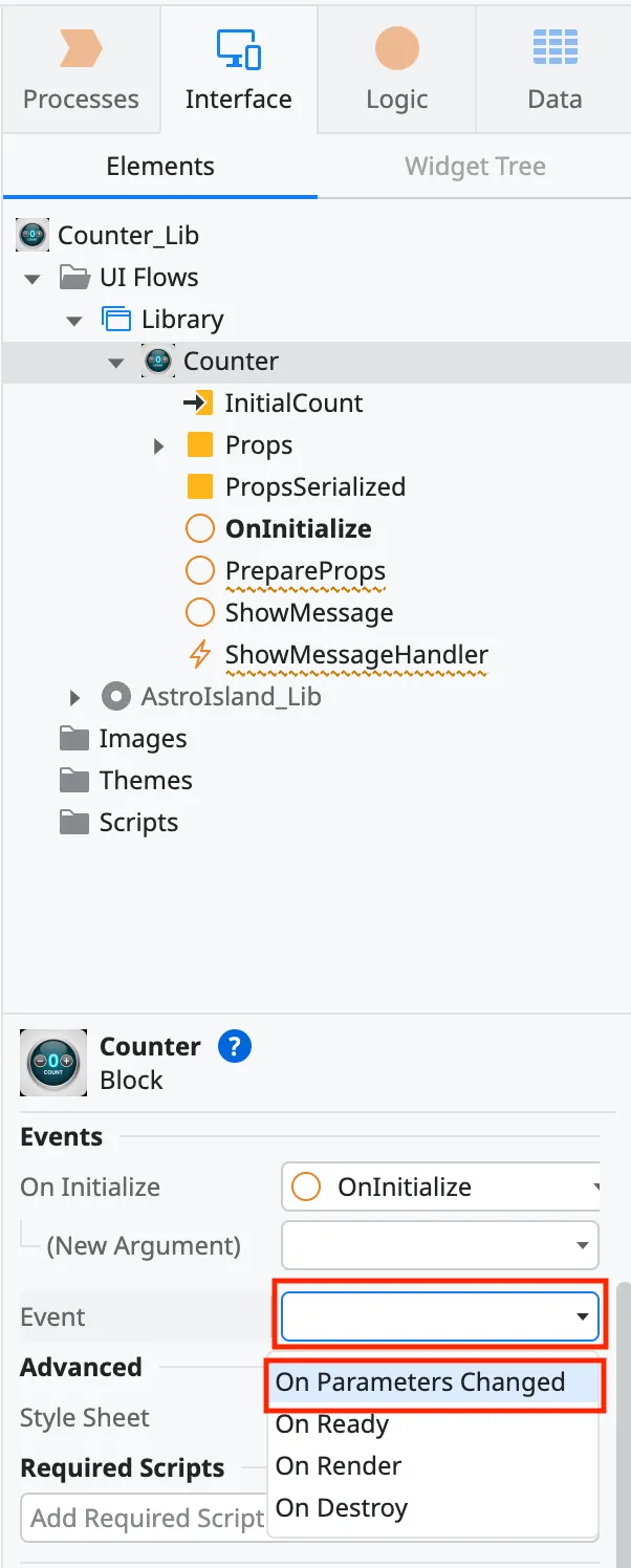 Add OnParametersChanged handler
