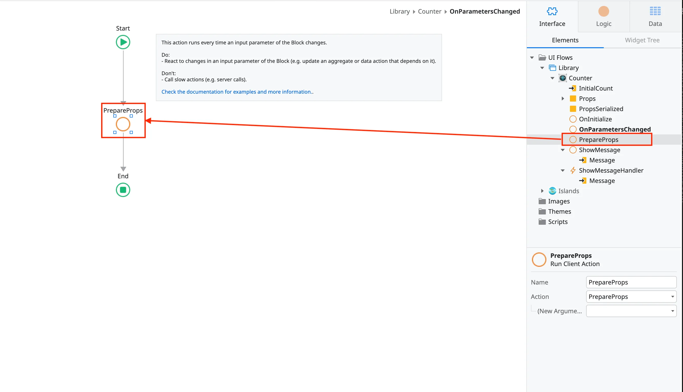 Add PrepareProps to OnParametersChanged hander