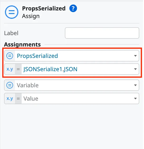 Set output of JSON Serialized to param