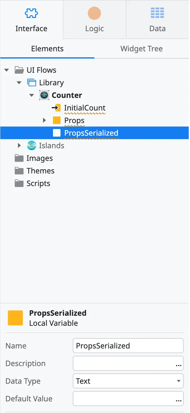 SerializedProps local variable