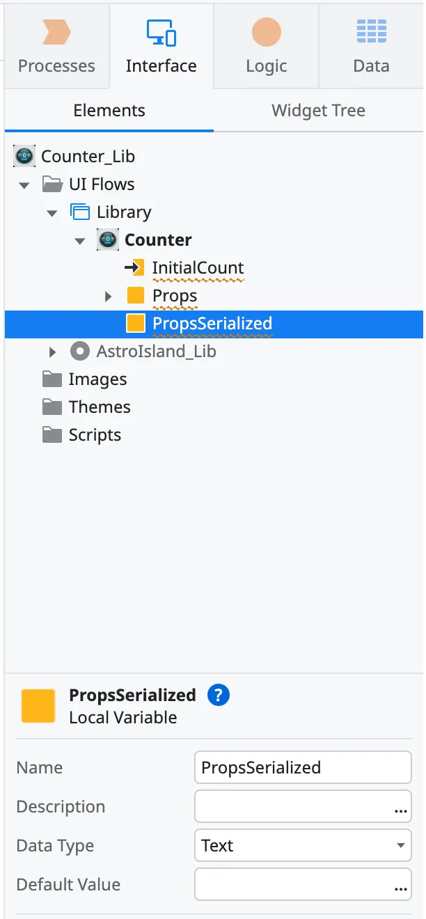 SerializedProps local variable