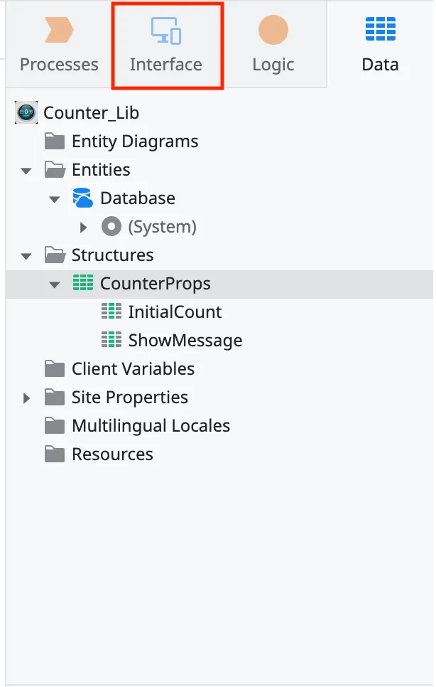 Select Interface tab