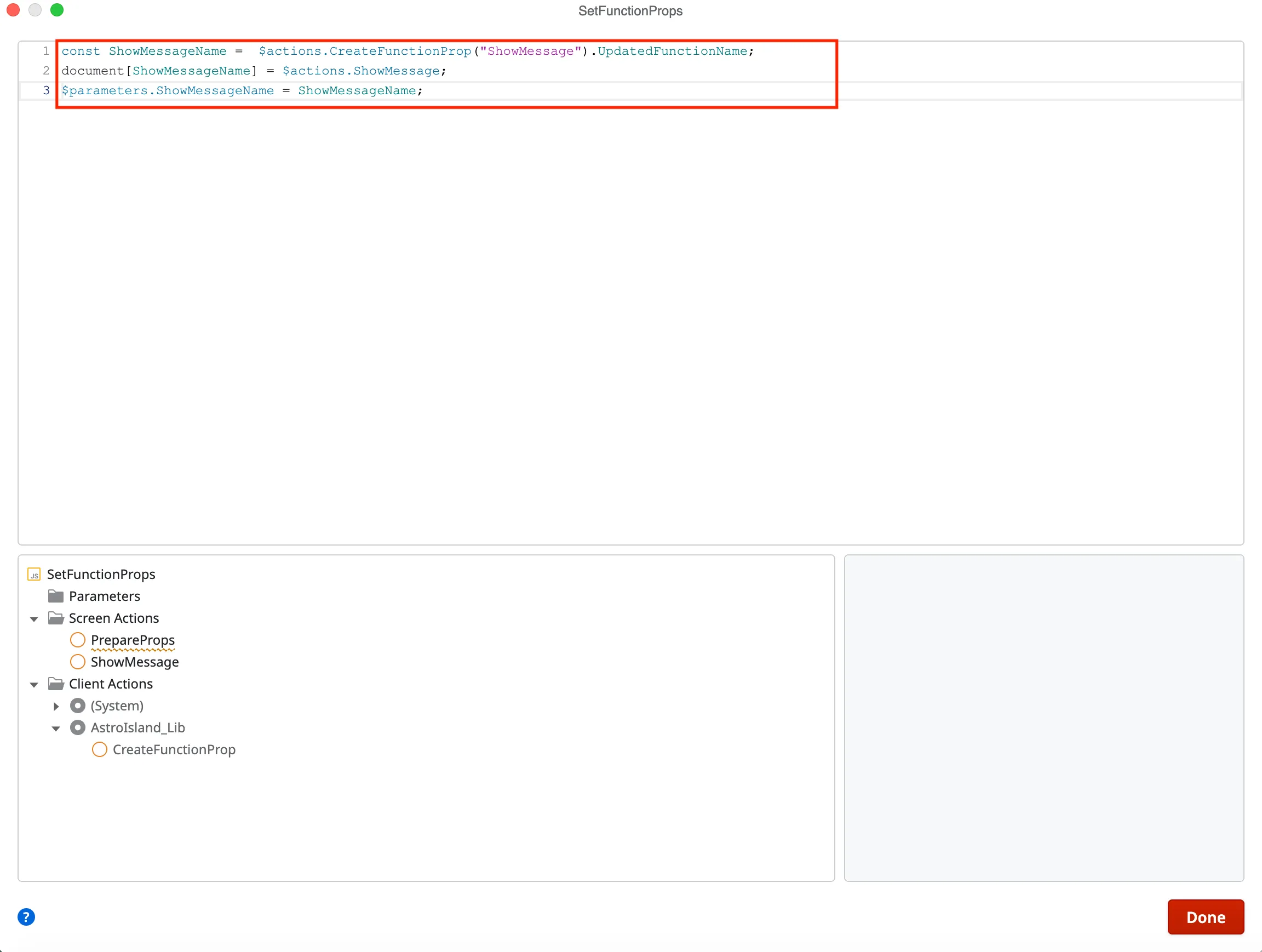 Set the function props content