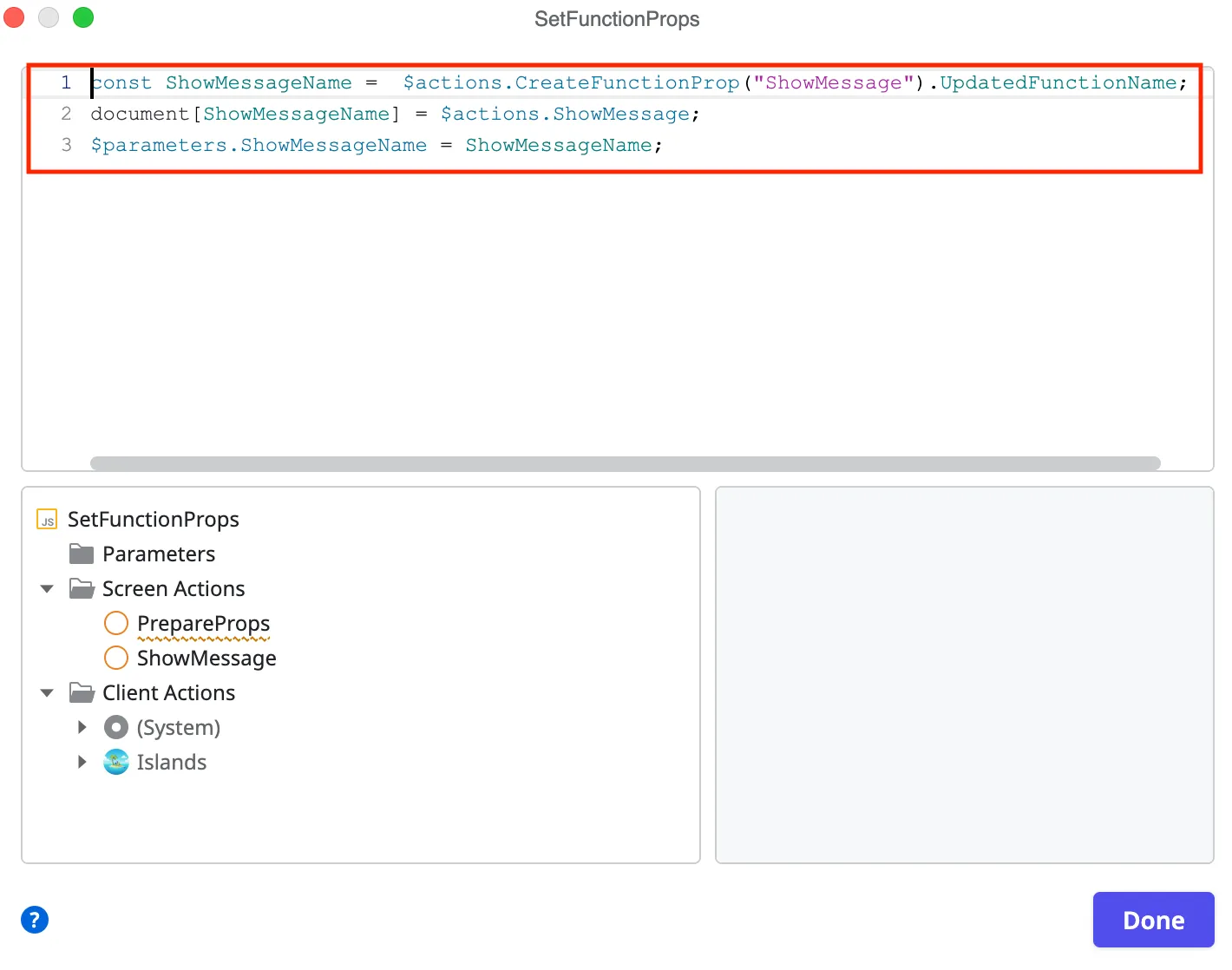 Set the function props content