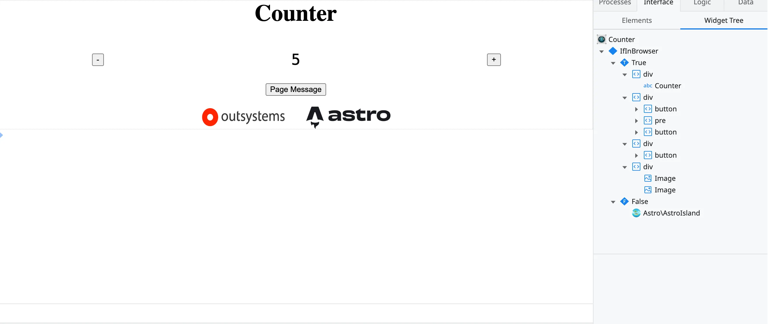 Visual layout of component