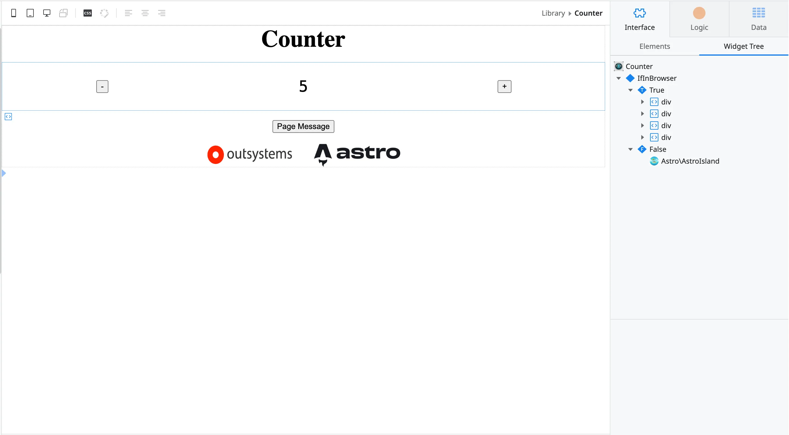 Visual layout of component